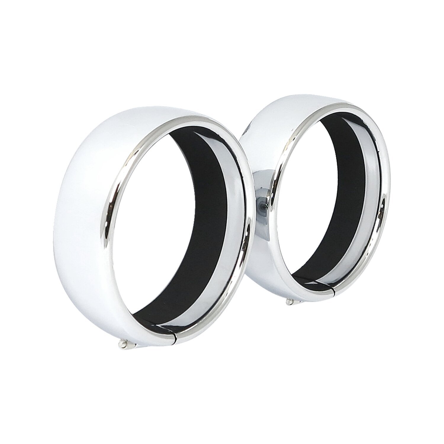 Recessed trim rings. 4.5" spotlamp, Chrome