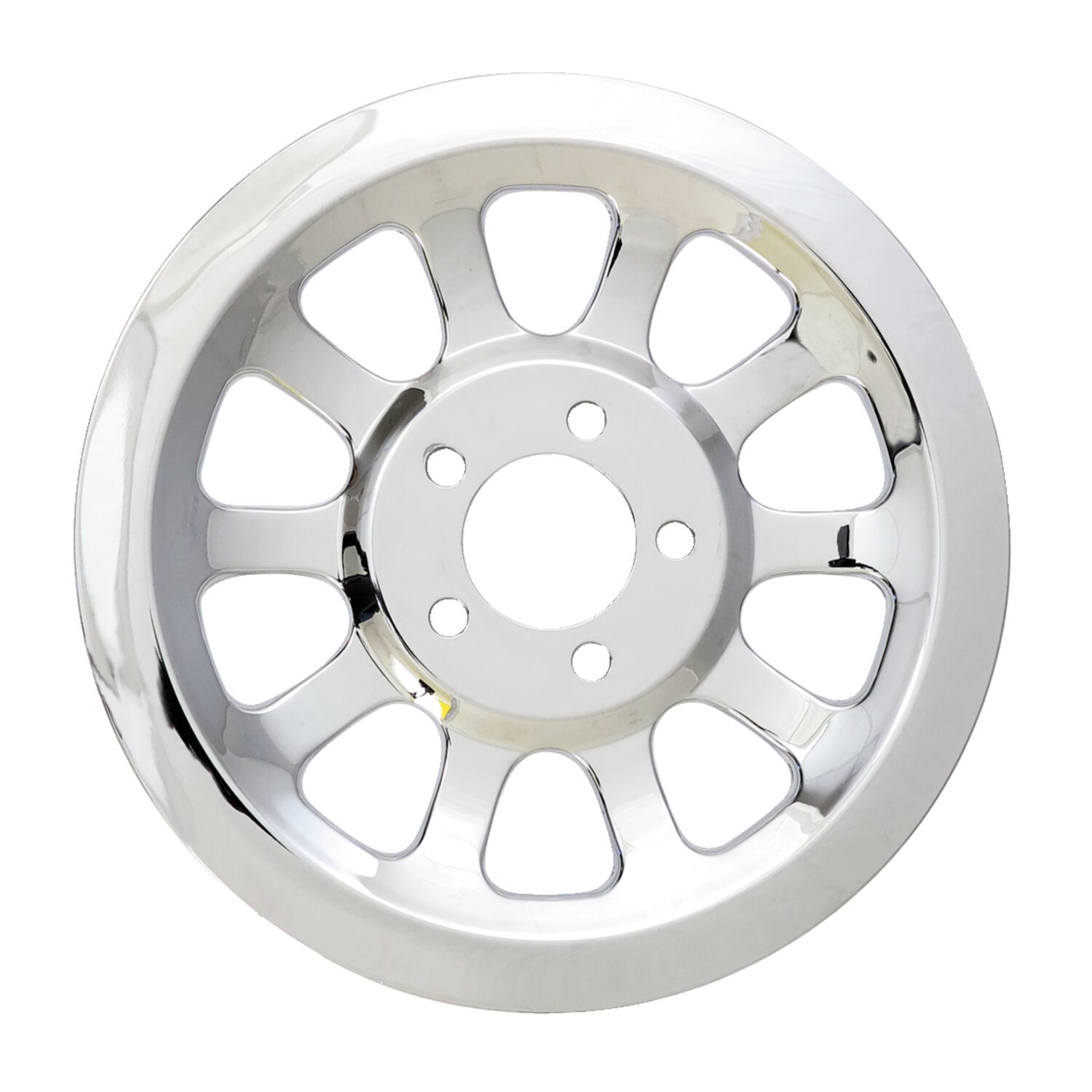 Pulley cover, 'holes' 66t, Silver, Chrome