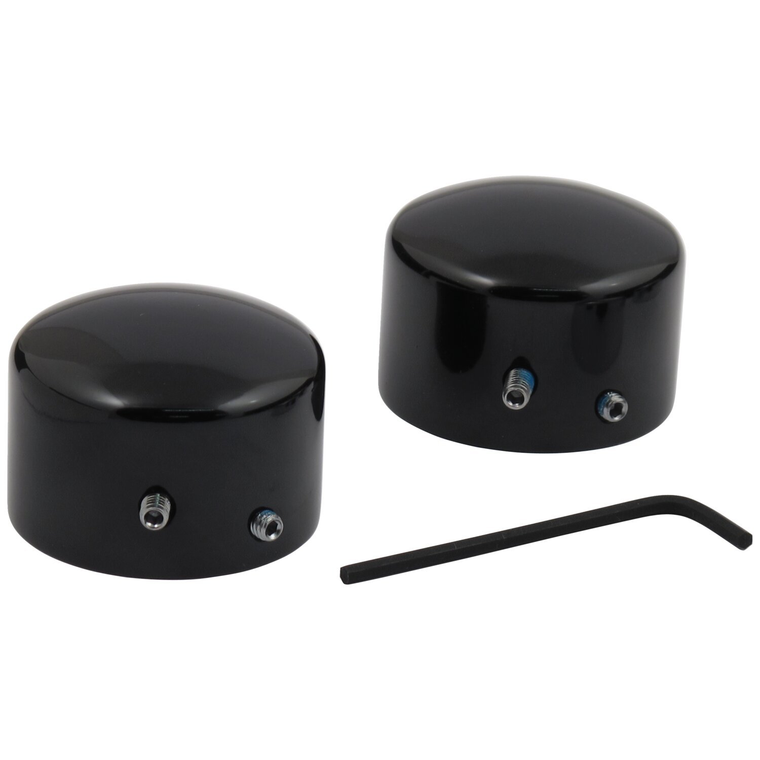 Front axle nut cover kit, Black, Gloss