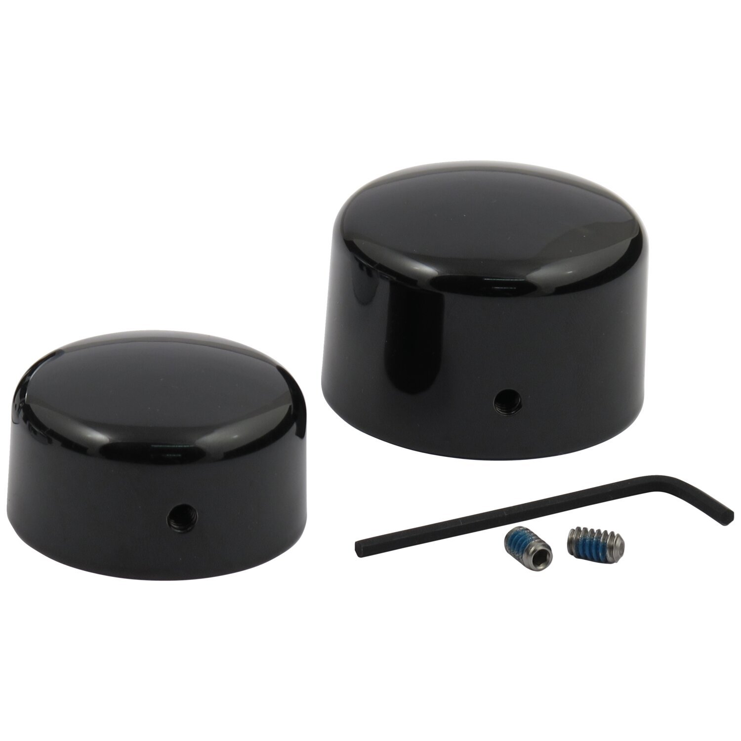 Rear axle nut cap kit, Black, Gloss