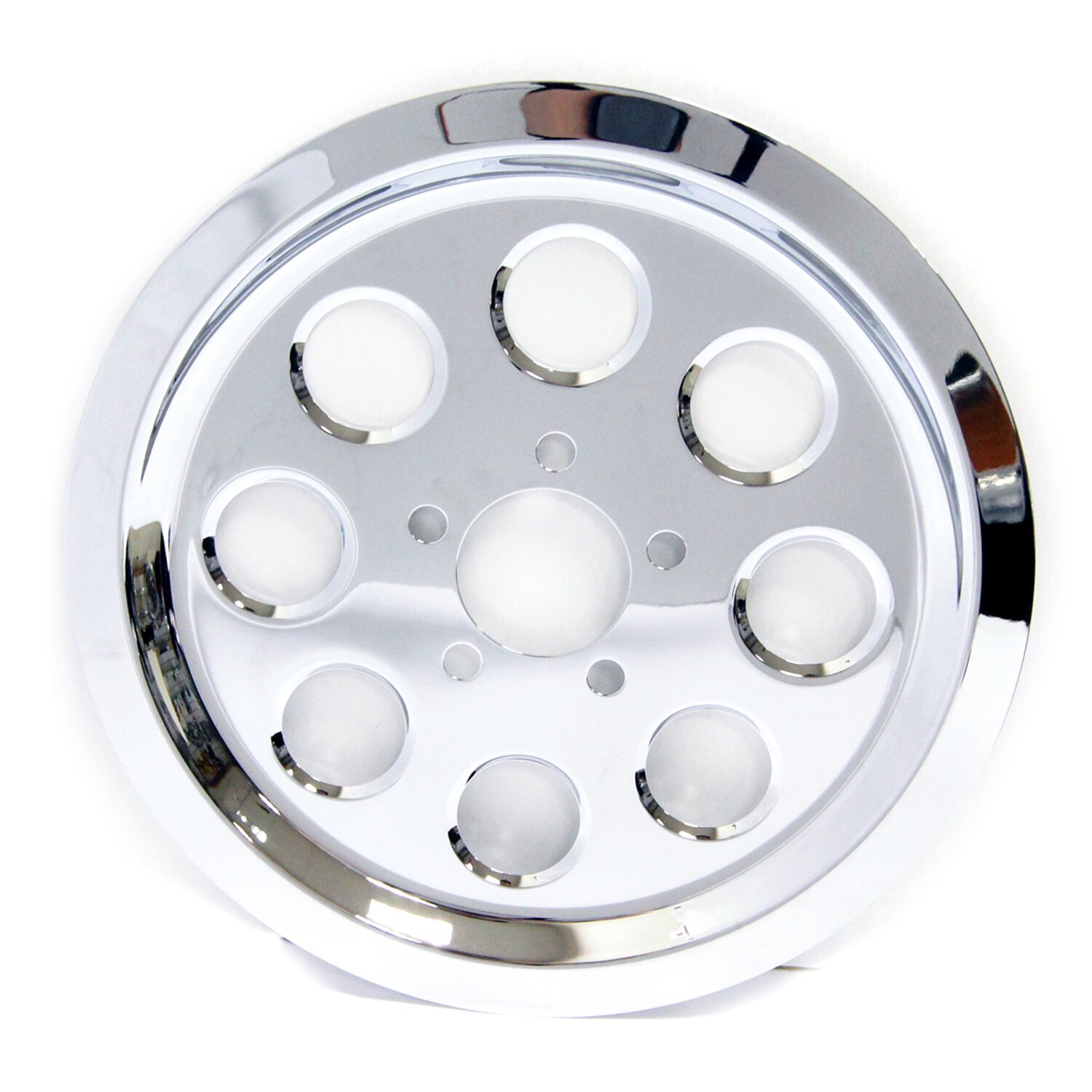 Pulley cover, 8 holes (70t, Chrome