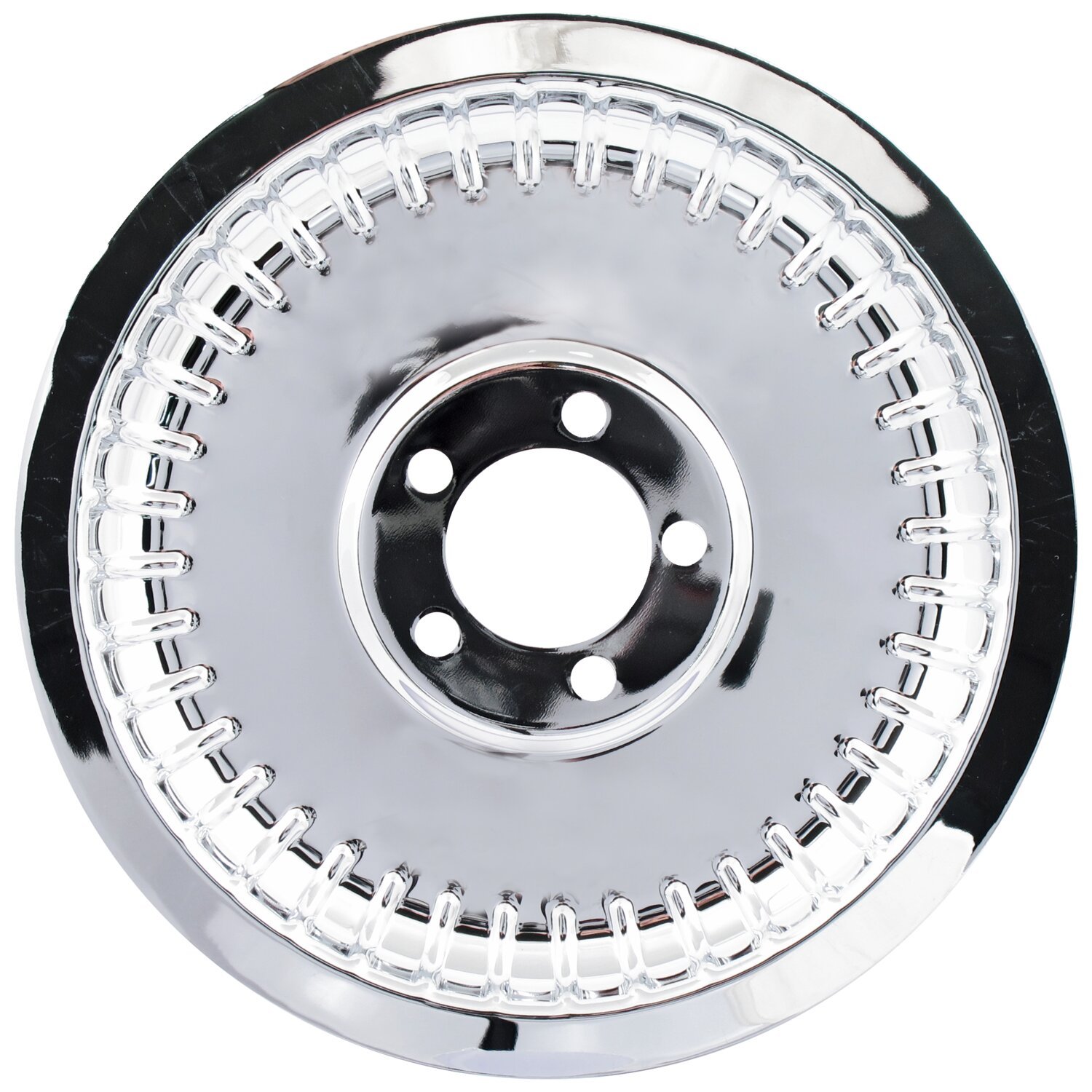 Pulley cover, smooth ribbed (70t, Silver, Chrome
