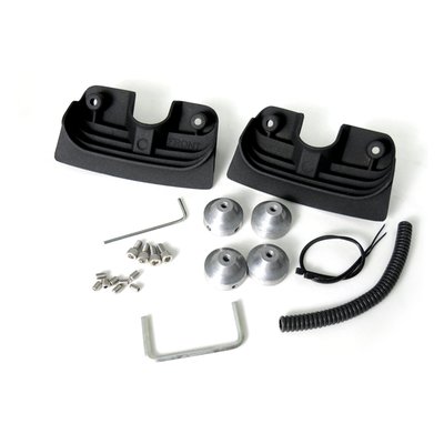 Aluminum construction. Slip-fit installation around the spark plug. These head bolt covers are designed to bridge the large and empty gap between the cooling fins on the right side of the engine. Cooling fins will match the engine's cooling fins for a more uniform appearance and a full-finned engine look. 
OEM replacement reference 43859-00