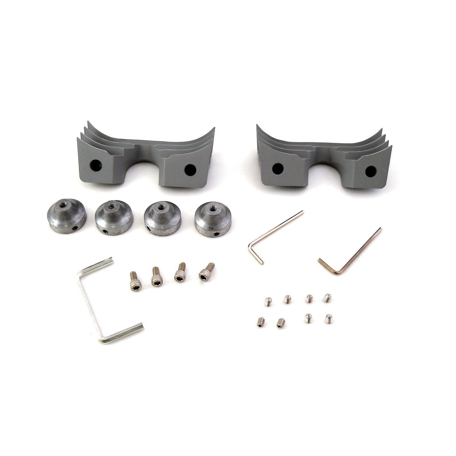 Head bolt bridge cover set. Finned, Silver
