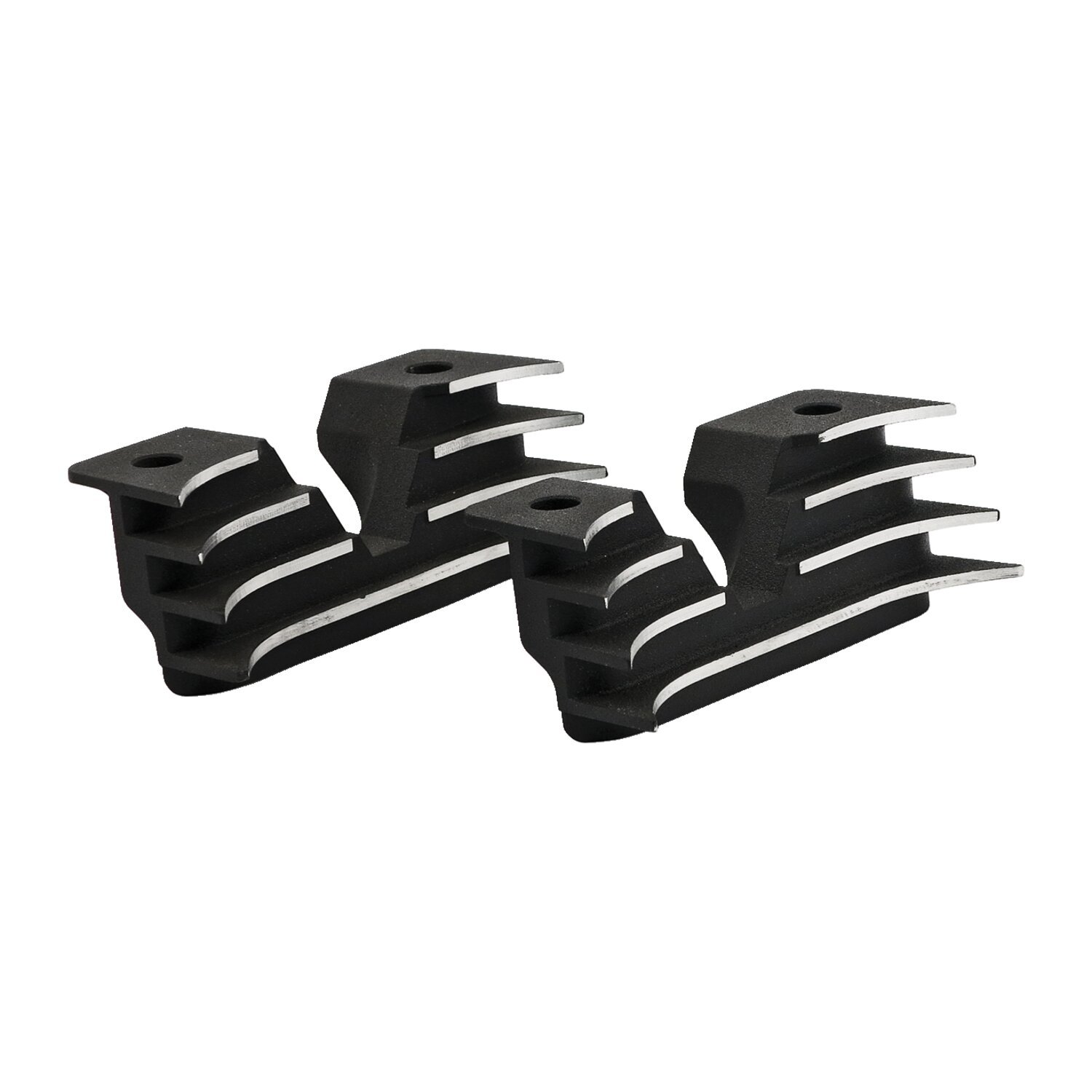 Head bolt bridge cover set. Finned, Black