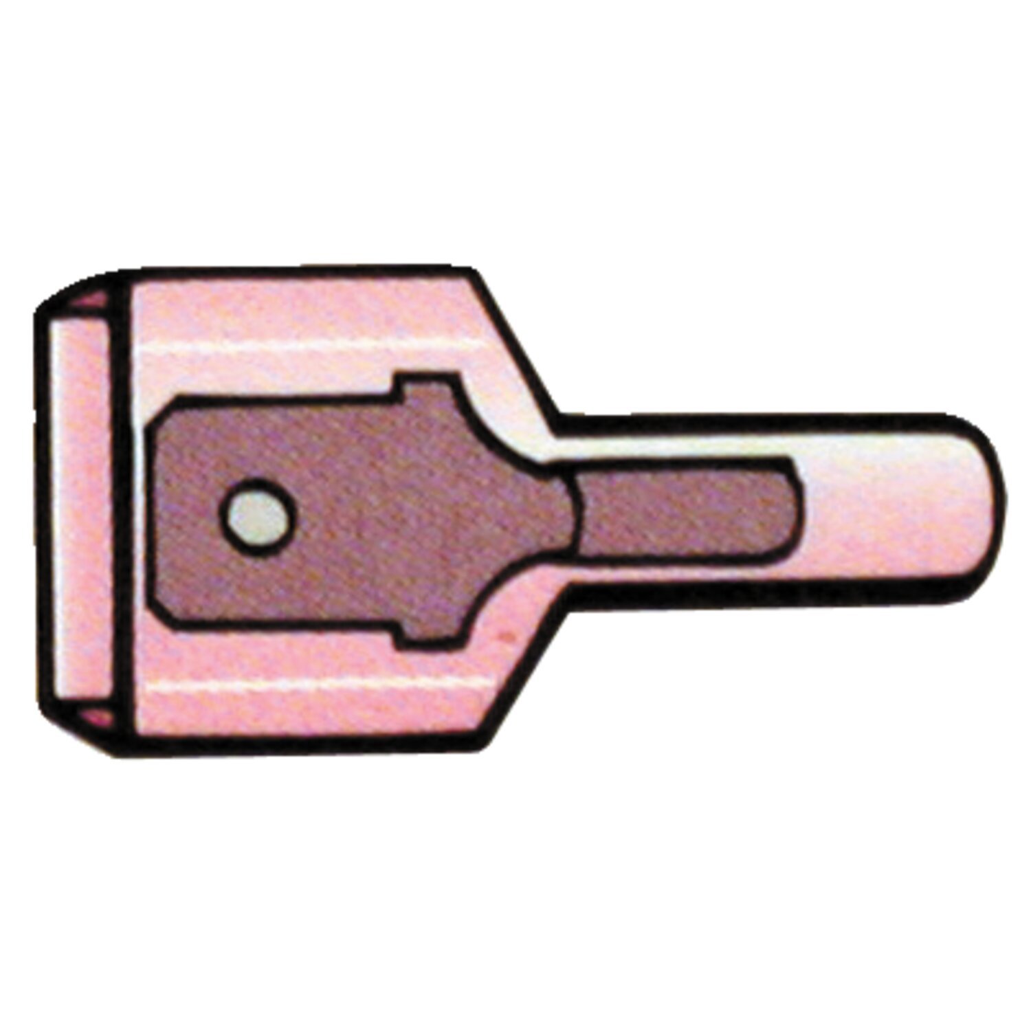 Connectors, slide-on terminal Nylon, crimp. Red 1/4" male