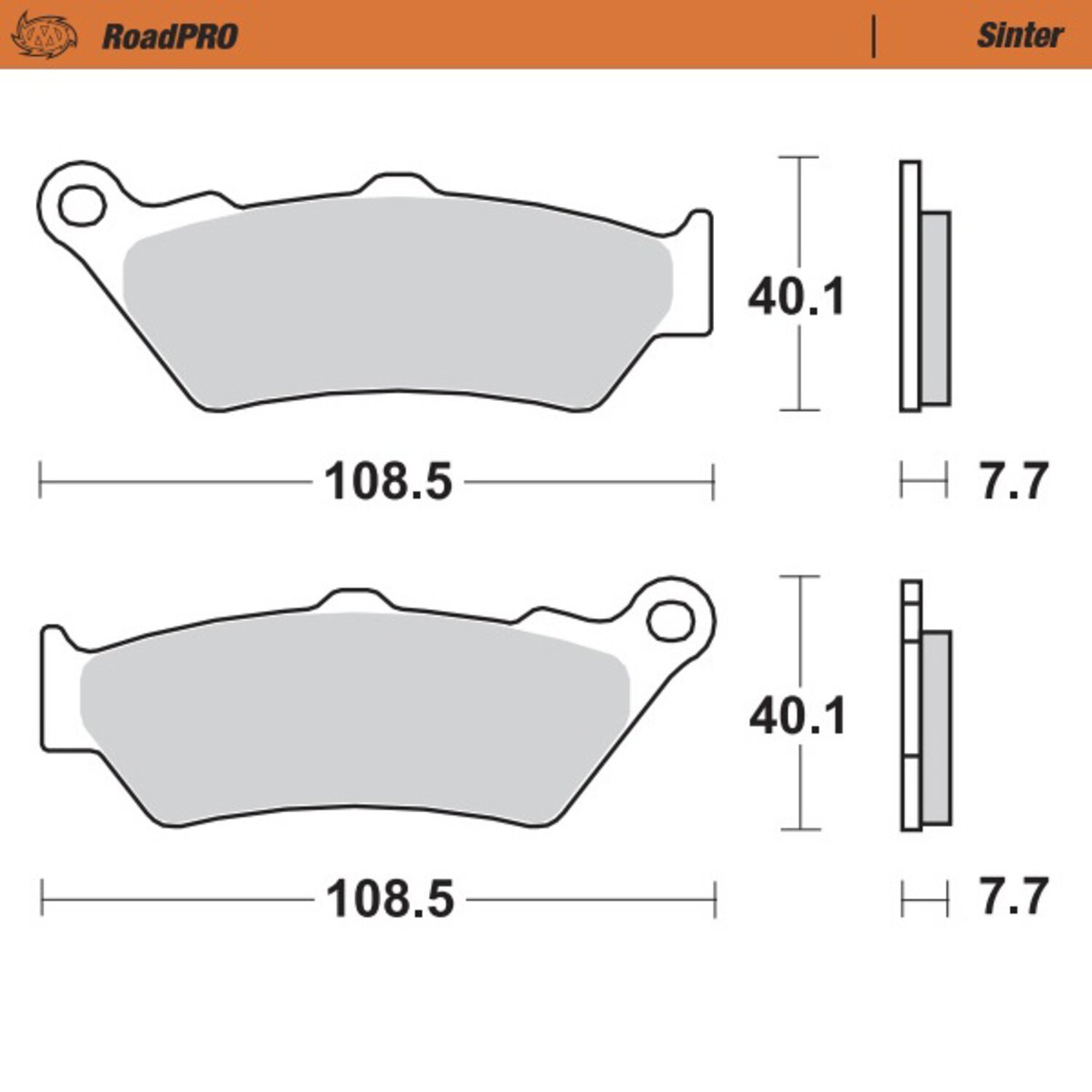 Moto-Master RoadPro brake pads. Sintered