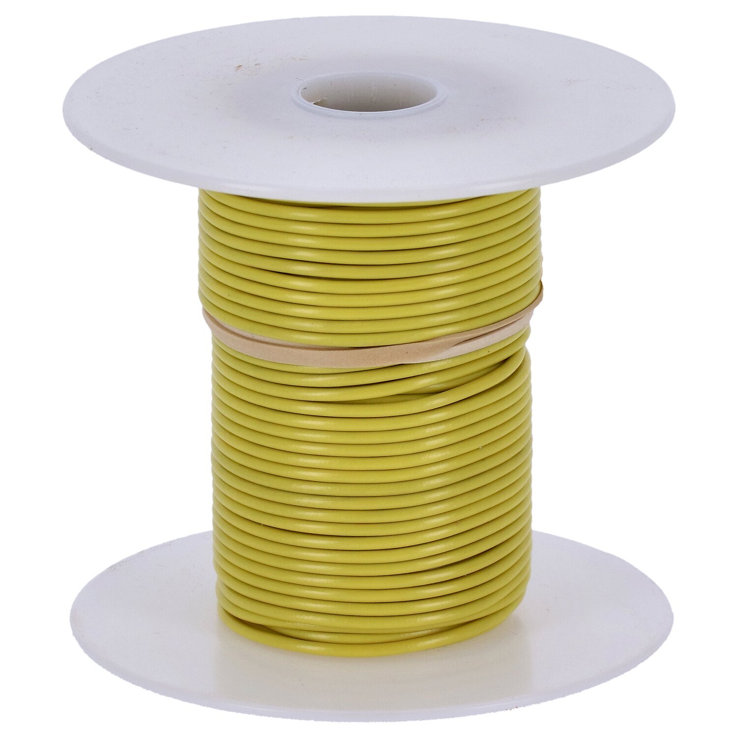 Wire on spool, 18 gauge. 100 ft, Yellow