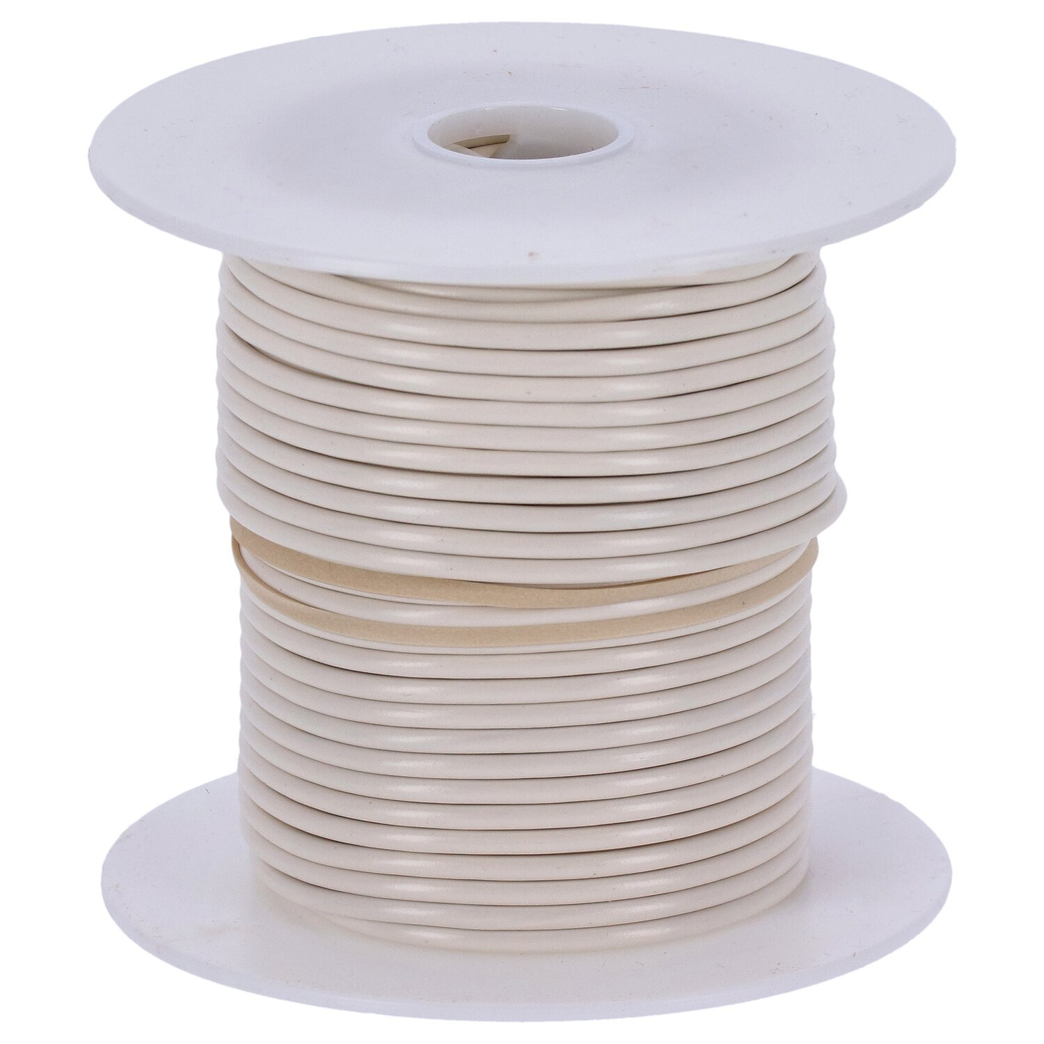 Wire on spool, 14 gauge. 100 ft, White