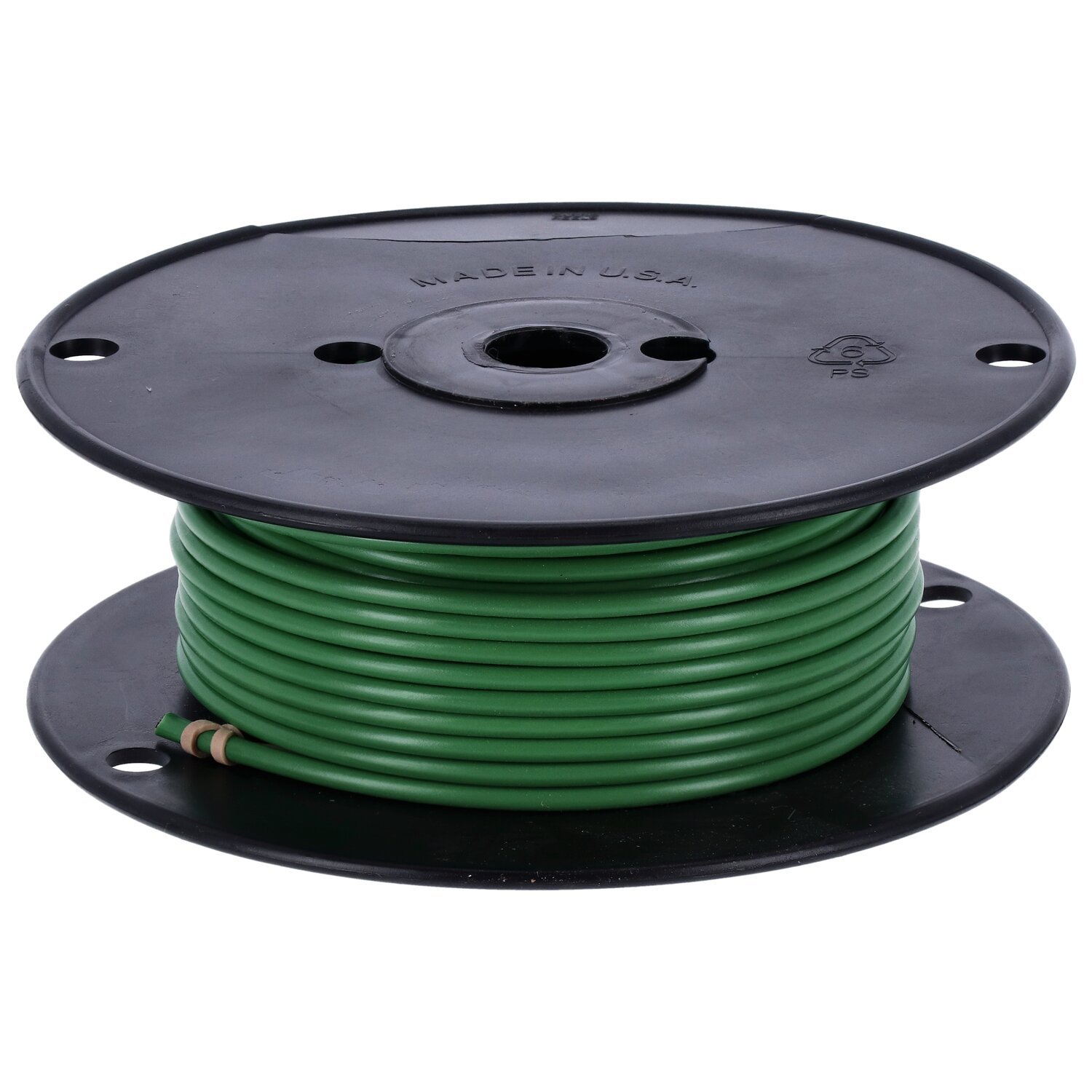 Wire on spool, 10 gauge. 100 ft, Green