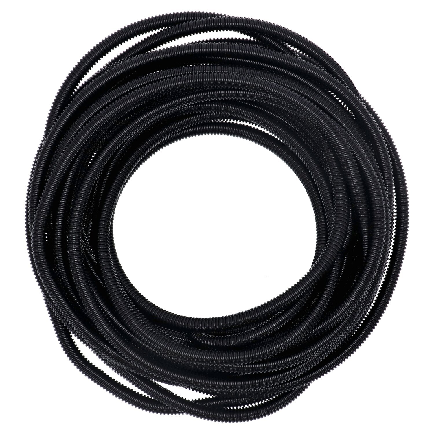 PVC split wiring loom. 50ft, 3/8" I.D. (9.53mm, Black
