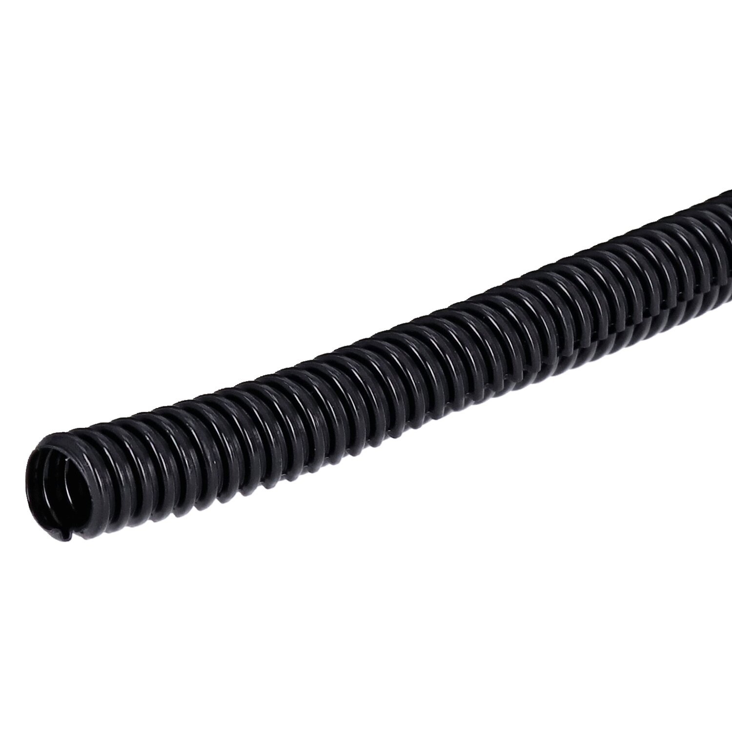 PVC split wiring loom. 50ft, 3/8" I.D. (9.53mm, Black
