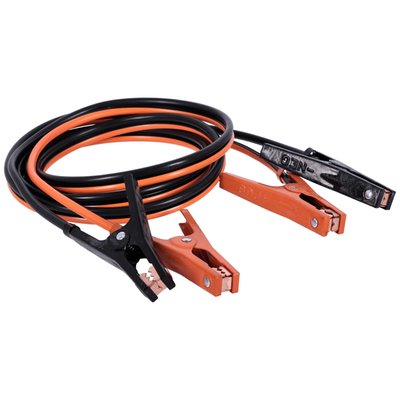 Std duty booster cables. 12ft. (3.65m), 8 gauge (3.26 ø mm). Soft blend PVC outer jacket for use with -40° to +140°F (-40° to 60°C). Comes with alligator style clamps.