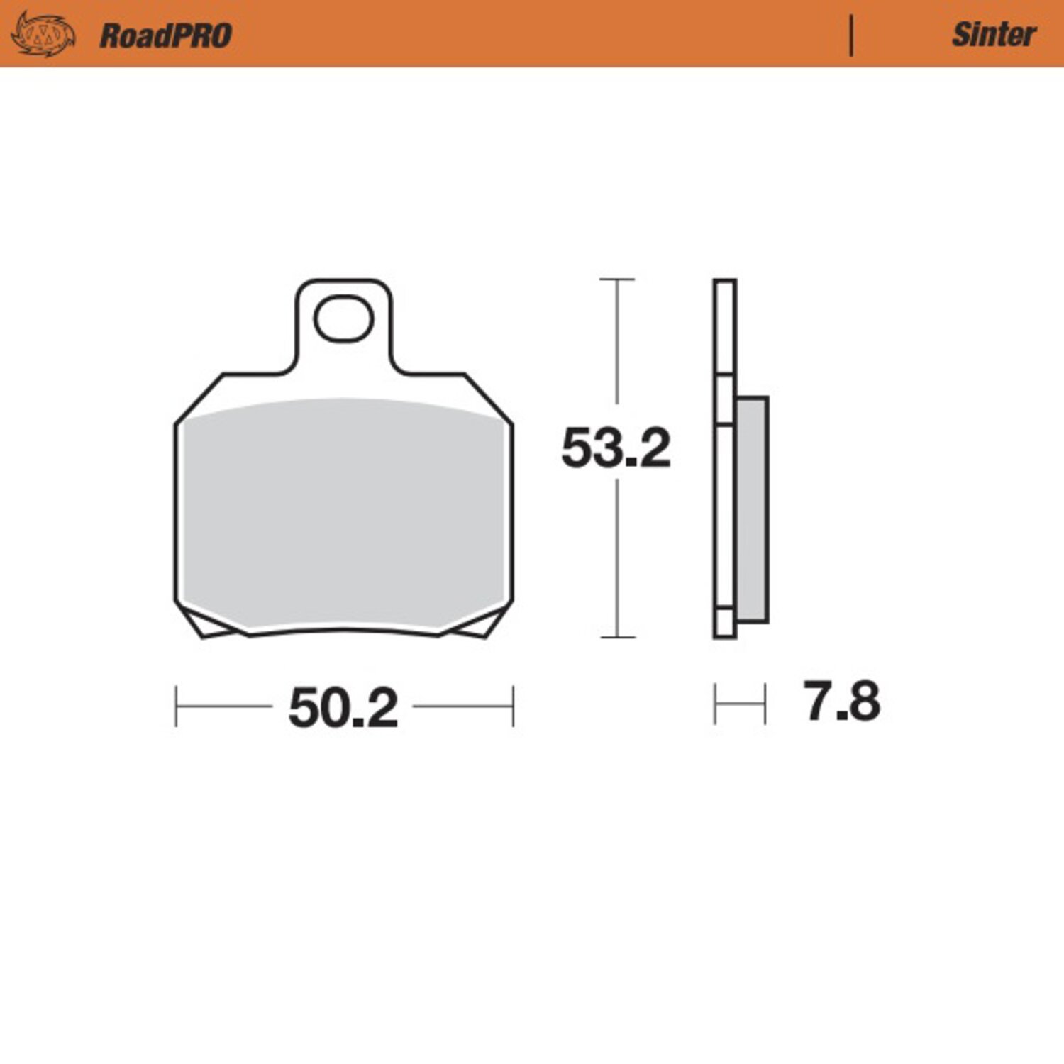 Moto-Master RoadPro rear brake pads. Sintered