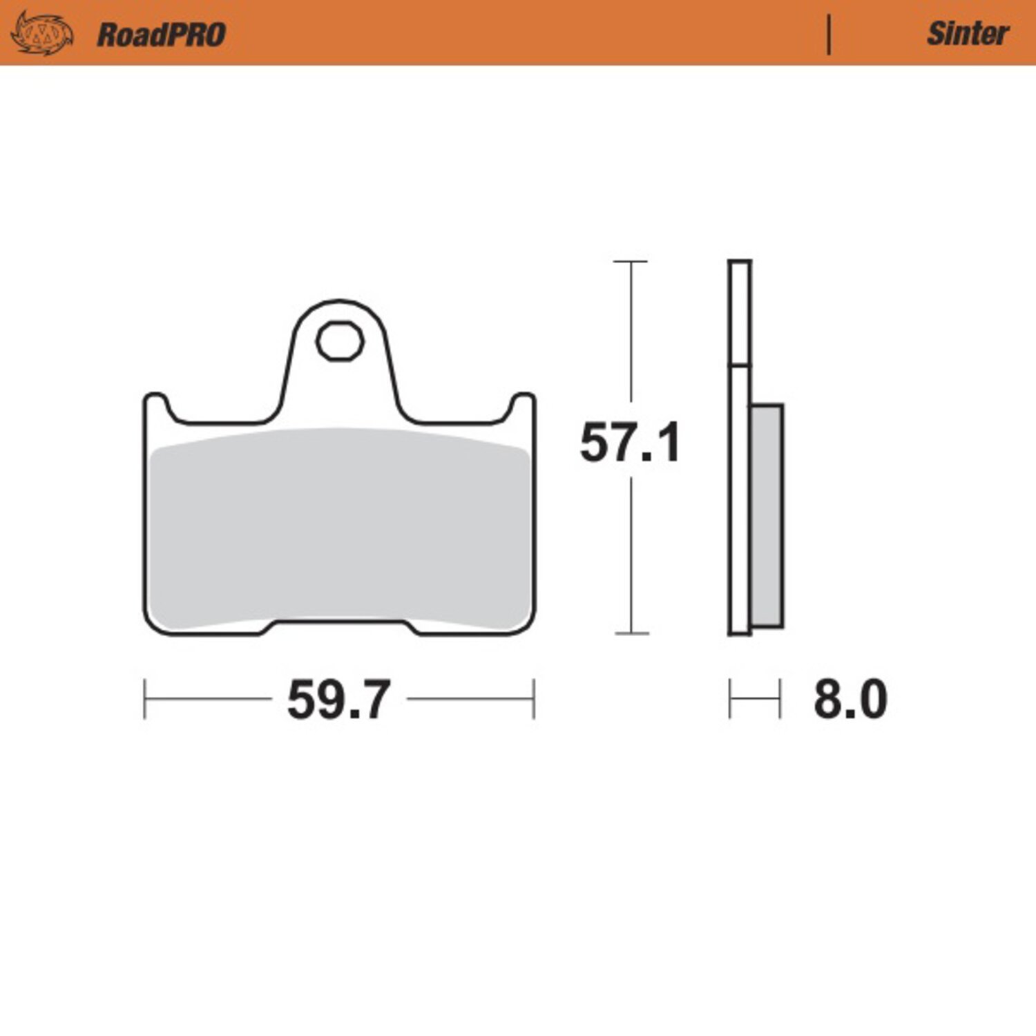Moto-Master RoadPro rear brake pads. Sintered