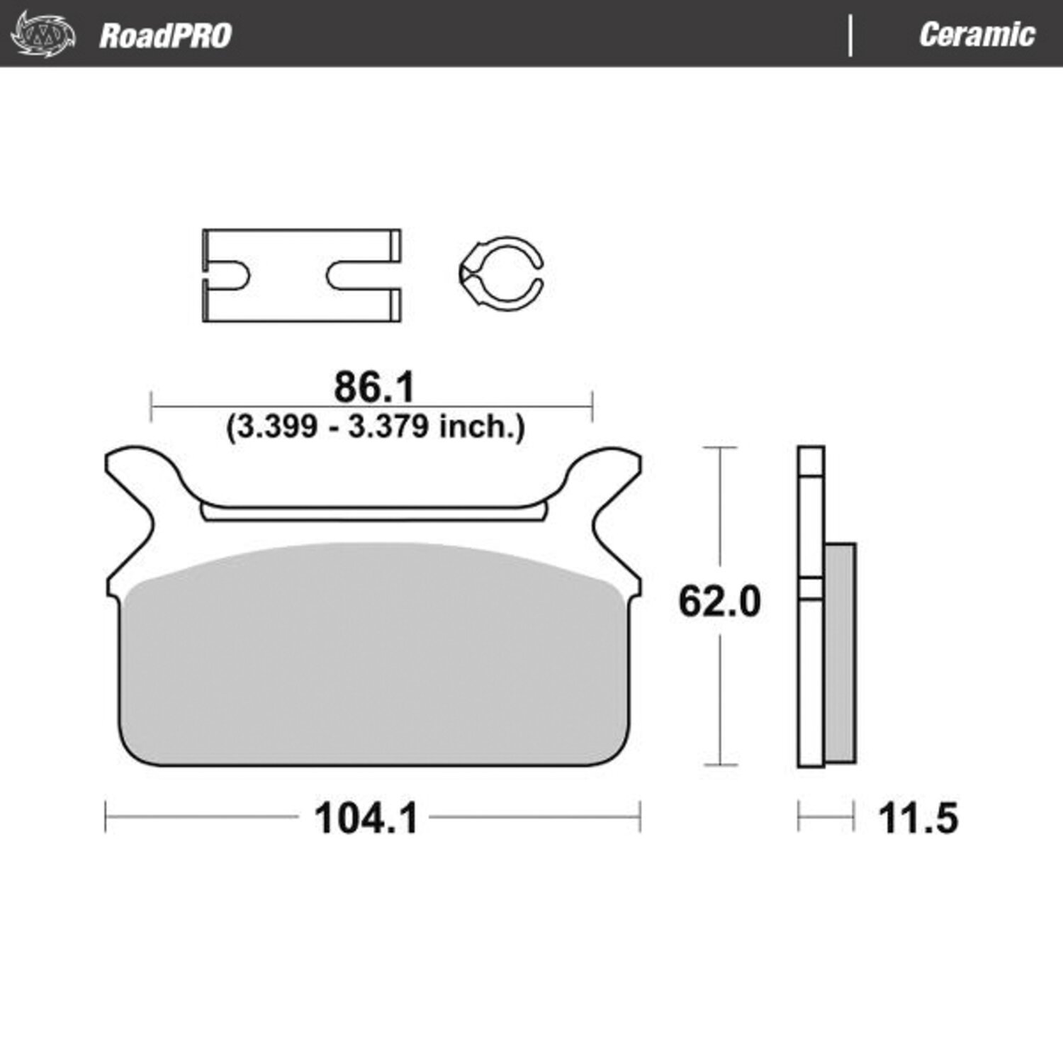 Moto-Master RoadPro rear brake pads. Ceramic