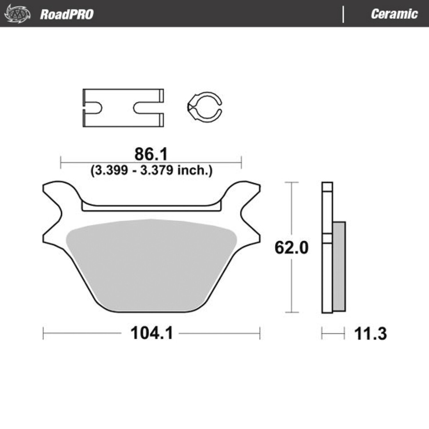 Moto-Master RoadPro rear brake pads. Ceramic