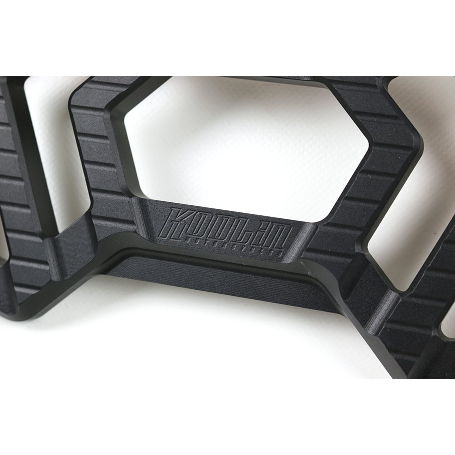 Kodlin, 'Track' floorboards. Black anodized, Polished