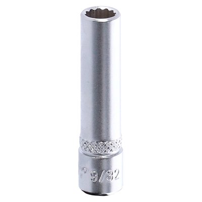 - 1/4" drive
- Extra long
- Length: 50mm
- Socket head: 12-point
- Material: Chrome vanadium with satin finish