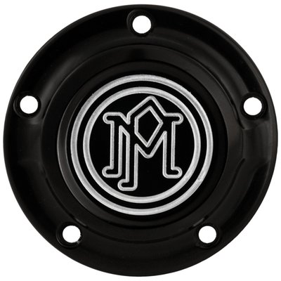 A black anodized contrast machined (Contrast Cut) finish. CNC machined billet aluminum ignition cover, styleful engraved with the Performance Machine logo.