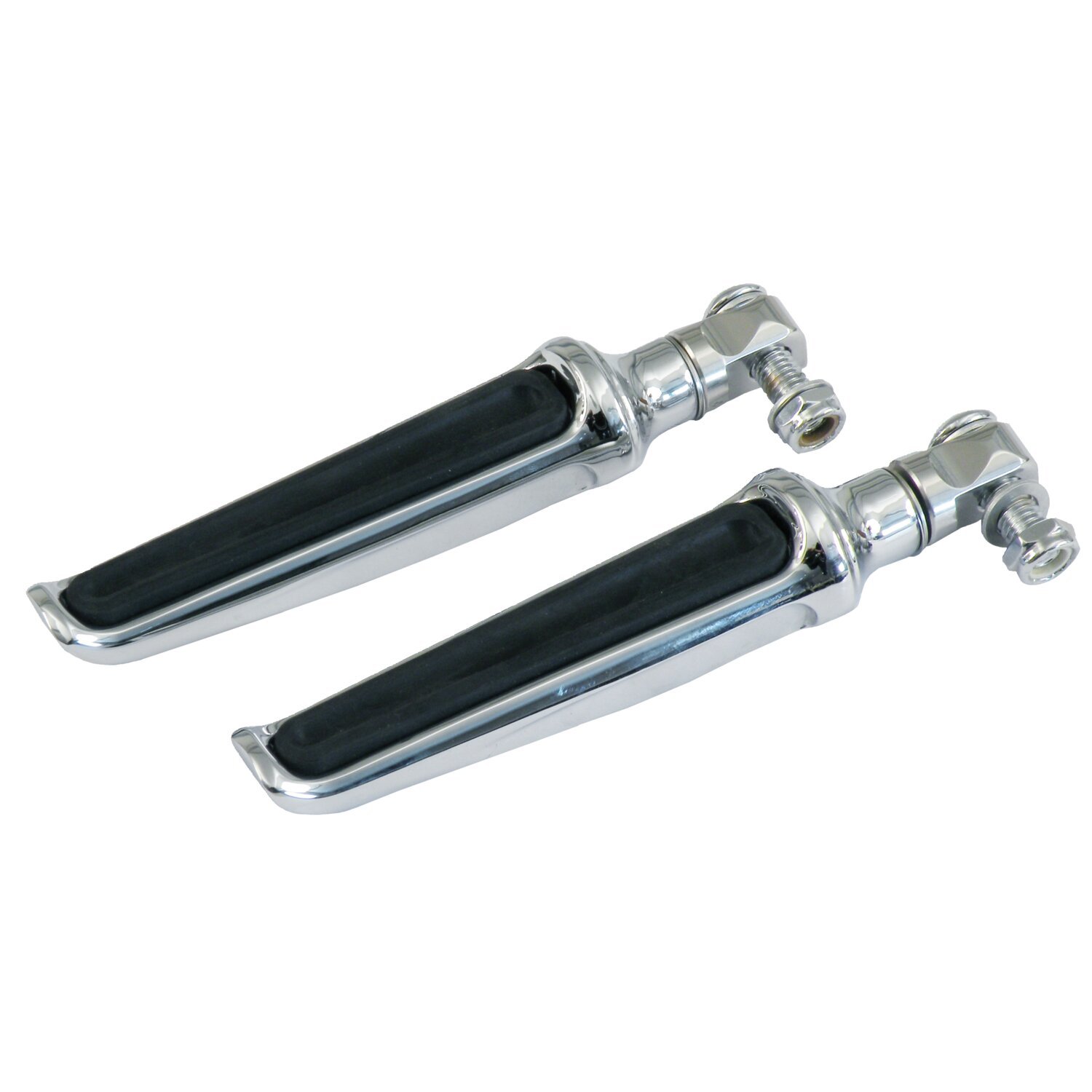 PM, Contour foot pegs, Silver, Chrome