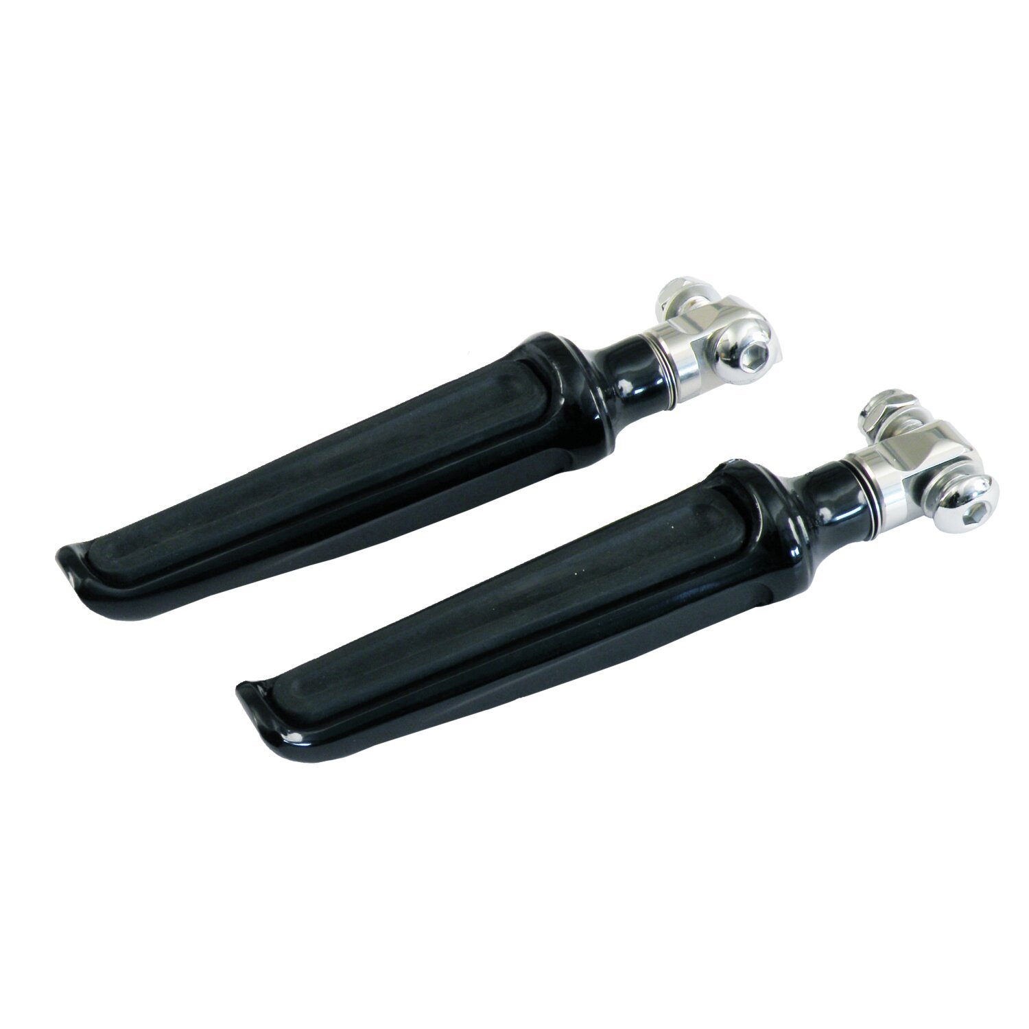 PM, Contour foot pegs, Black, Polished