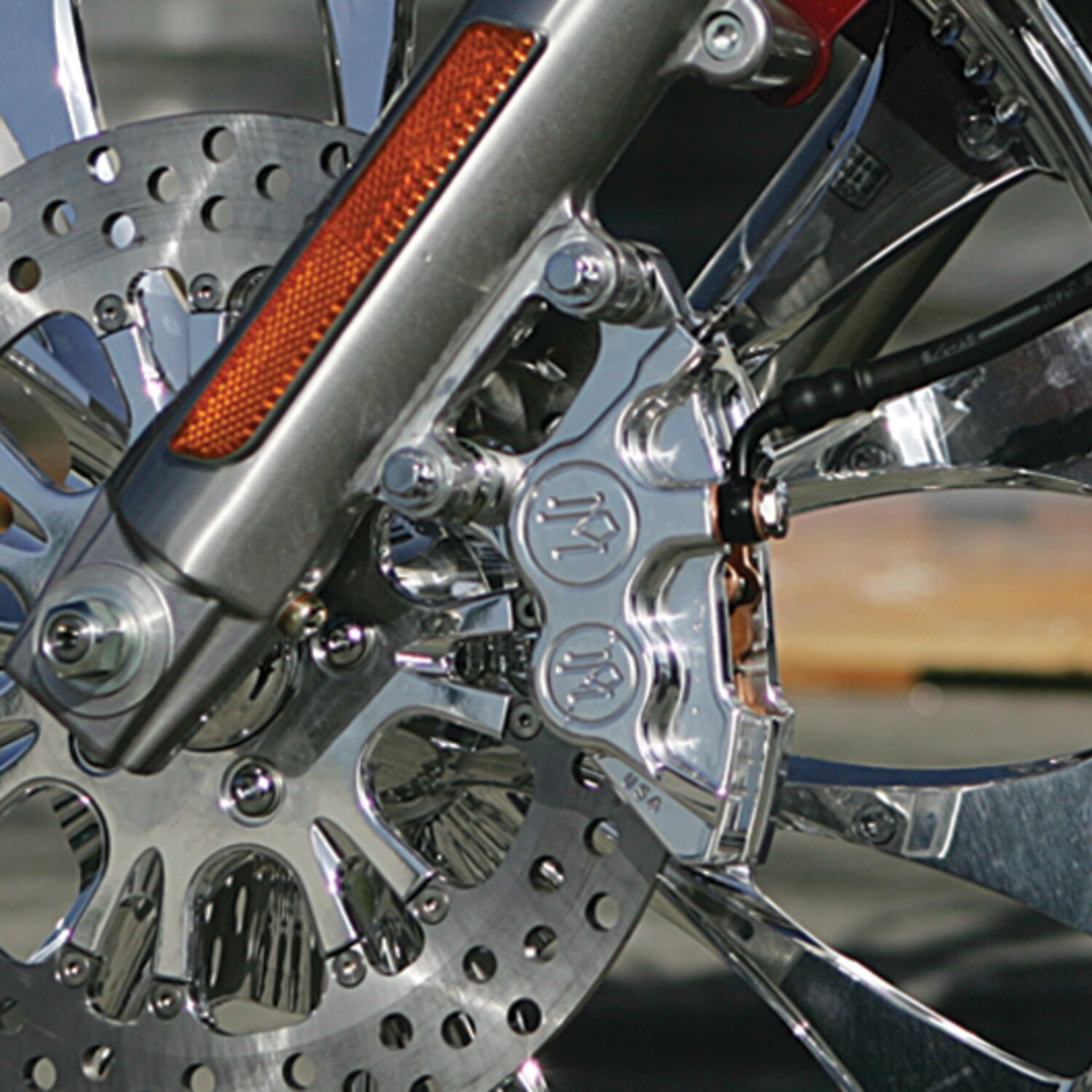 PM, 4-p 137x4b caliper. Bolt-on, 11.5" left front, Polished