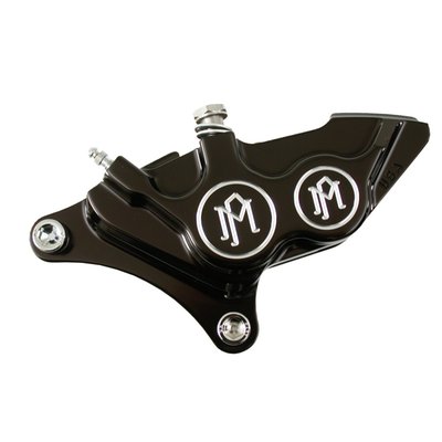 - Black anodized with a Contrast Cut machined finish
- CNC machined billet aluminum
- Direct bolt-on to the front fork, no brackets required
- Designed for 11.5" brake rotors
- ABS and Non-ABS compatible
- 137x4B
- 4-piston differential bore
- Proudly machined with the PM icon logo
- Designed to slow down fast, without flexing.
Performance Machine has been in the forefront of brake caliper design, ever since 1982. Each caliper and bracket is precision CNC machined from billet aluminum to a high-end performance product that combines lightweight, flex resistance and durability with a hard to beat styling. Available in various coatings to suit your taste.