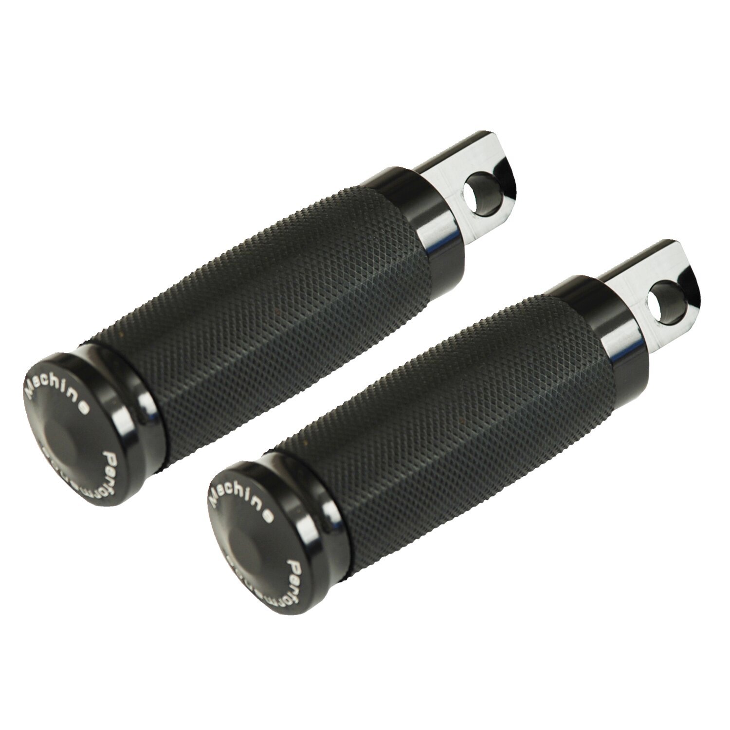 PM, Contour rubber wrapped foot pegs, Black, Contrast Cut