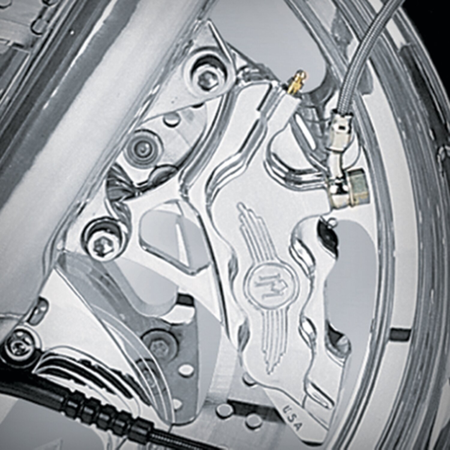 PM, 6-p 112x6b caliper. Bolt-on, 11.5" left front, Polished