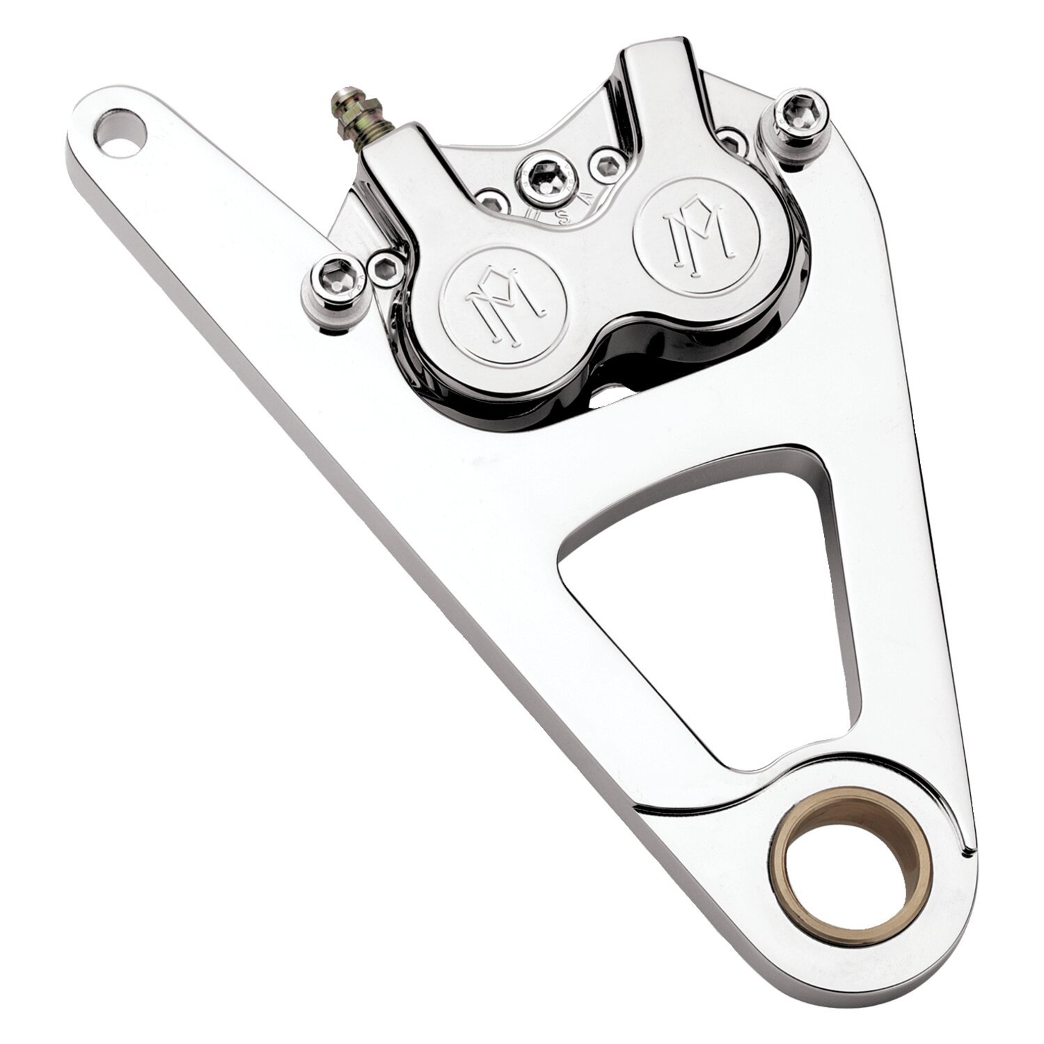 PM, Right front 4-p caliper bracket, 11.5, Silver, Chrome