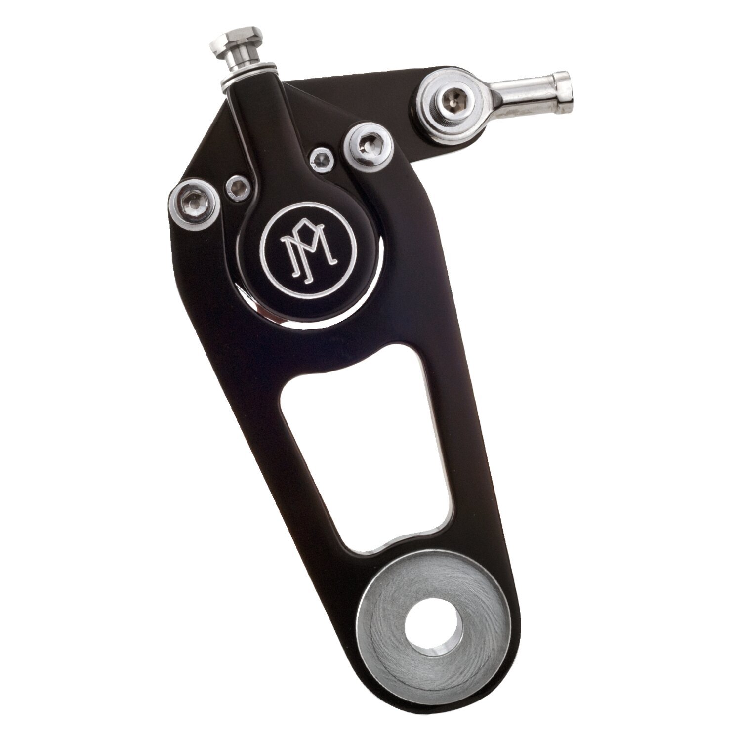 PM, Caliper bracket for 125-2 2-piston calipers. 10" disc, Black, Contrast Cut