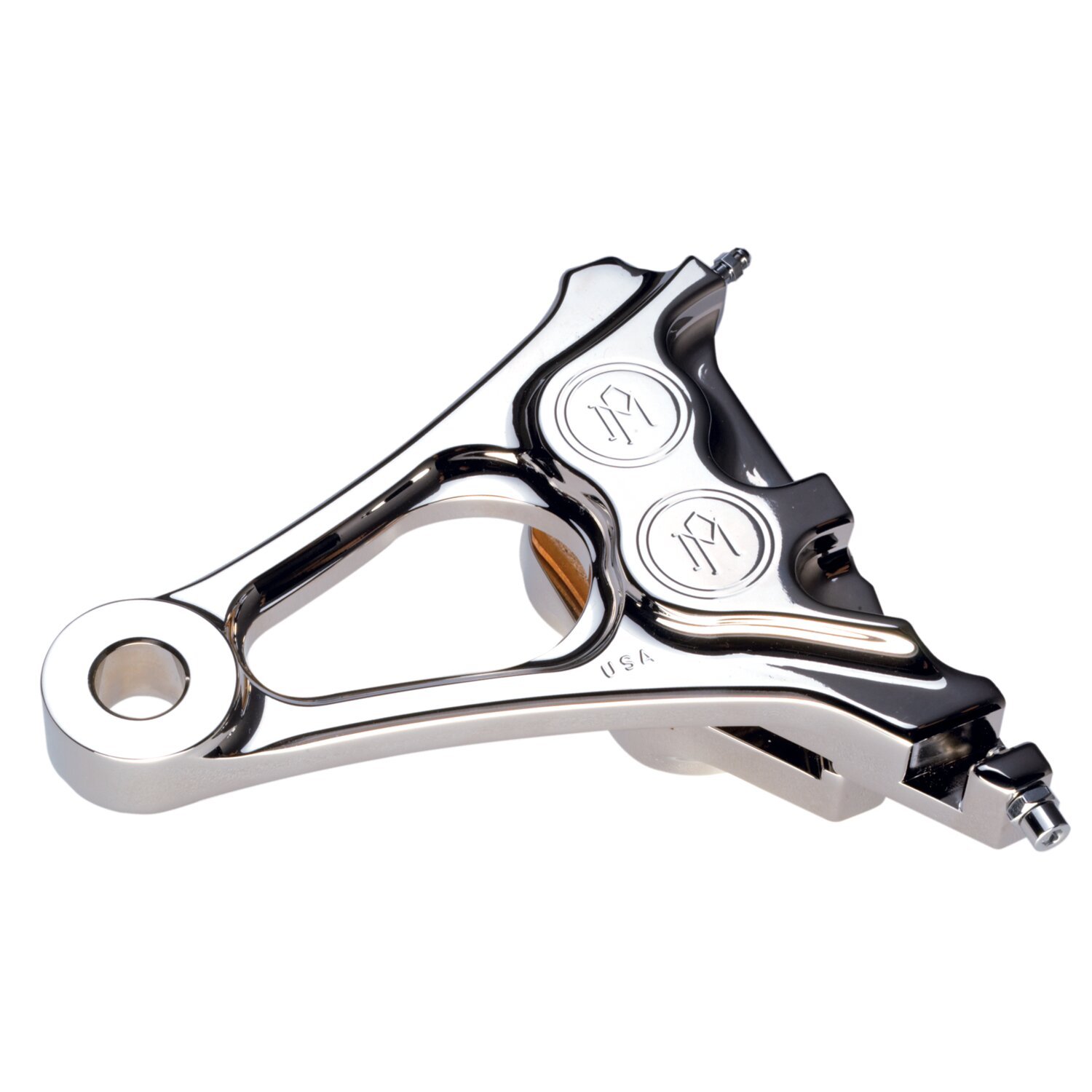 PM, 4-piston one-piece caliper/bracket, rear, Silver, Chrome