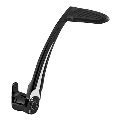 Black anodized with a Contrast Cut machined finish. 
CNC machined billet aluminum construction. 
Includes a machined aluminum brake pad with rubber inlay. 
Designed to compliment de design styles in the Performance Machine product range. 