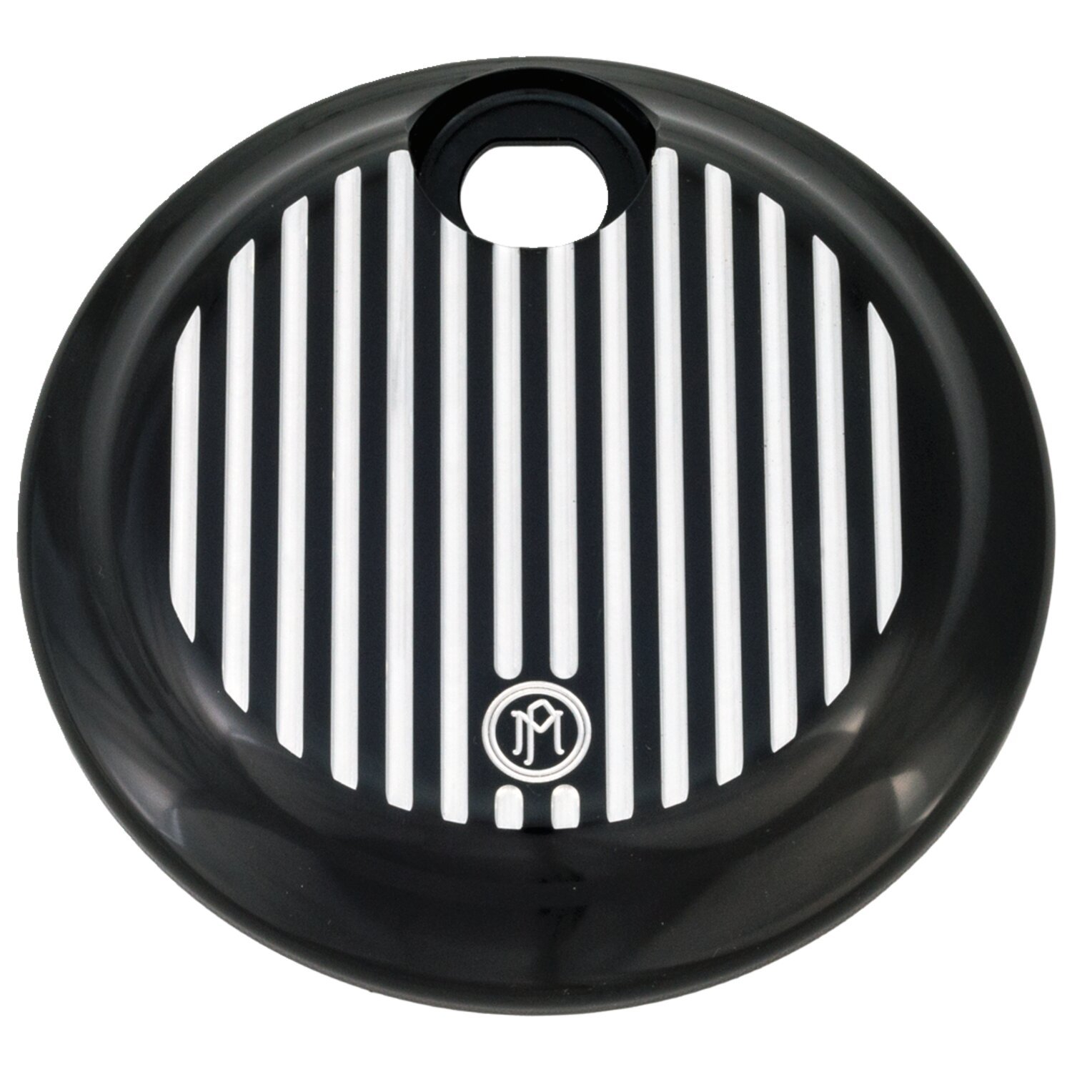 PM, 'Grill' Touring fuel tank door cover, Black, Contrast Cut