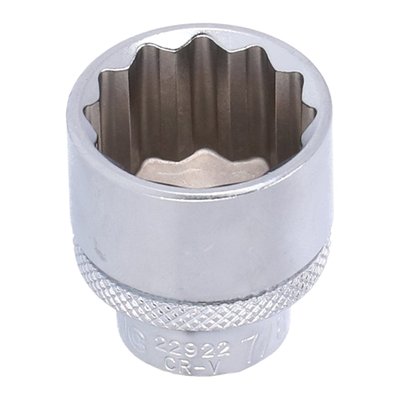 - 3/8" drive
- Standard length: 32mm
- Socket head: 12-point
- Material: Chrome Vanadium with satin finish
