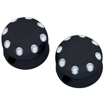 Dimpled, black, front axle