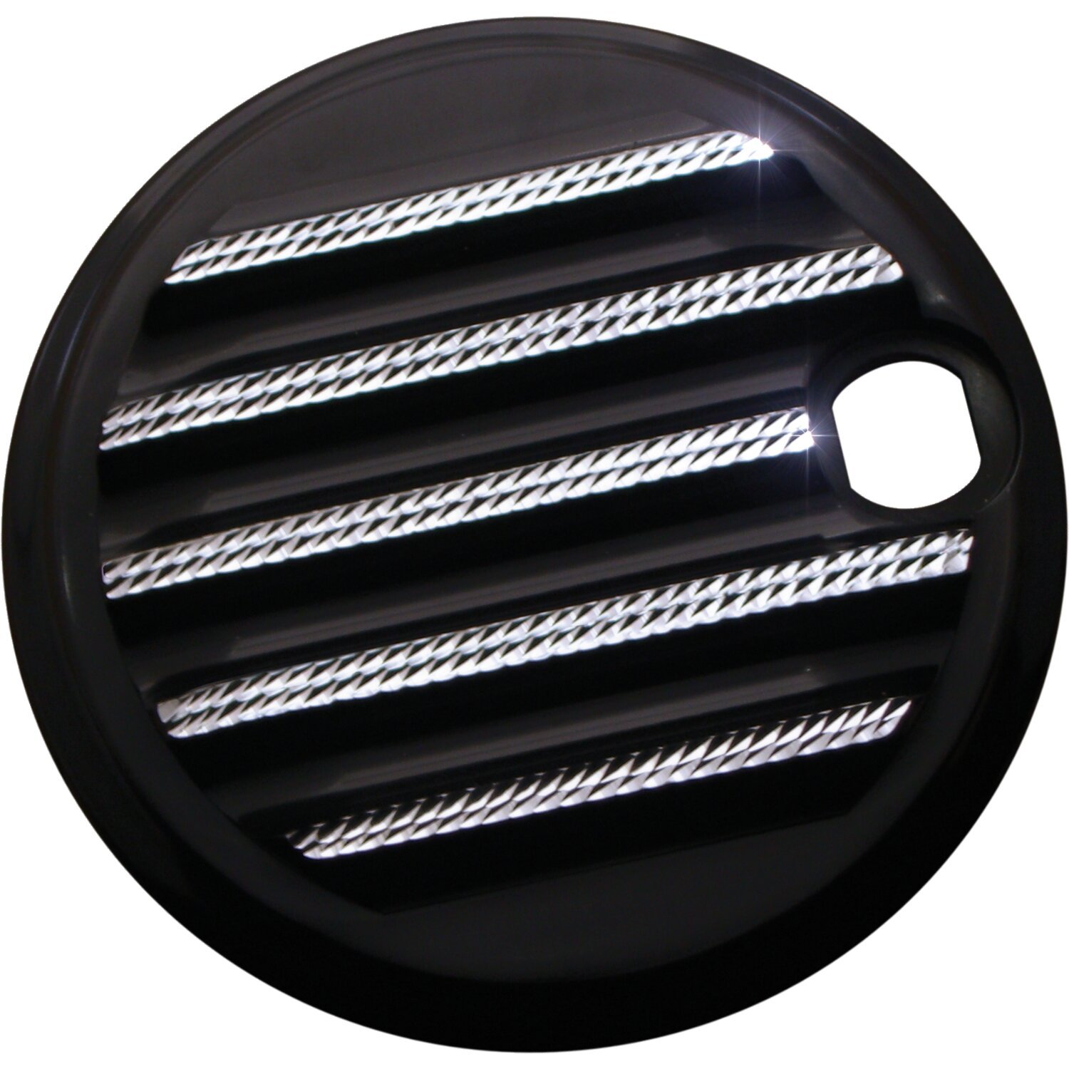 Covingtons, aluminum fuel tank door. Chrome. Plain. DEC