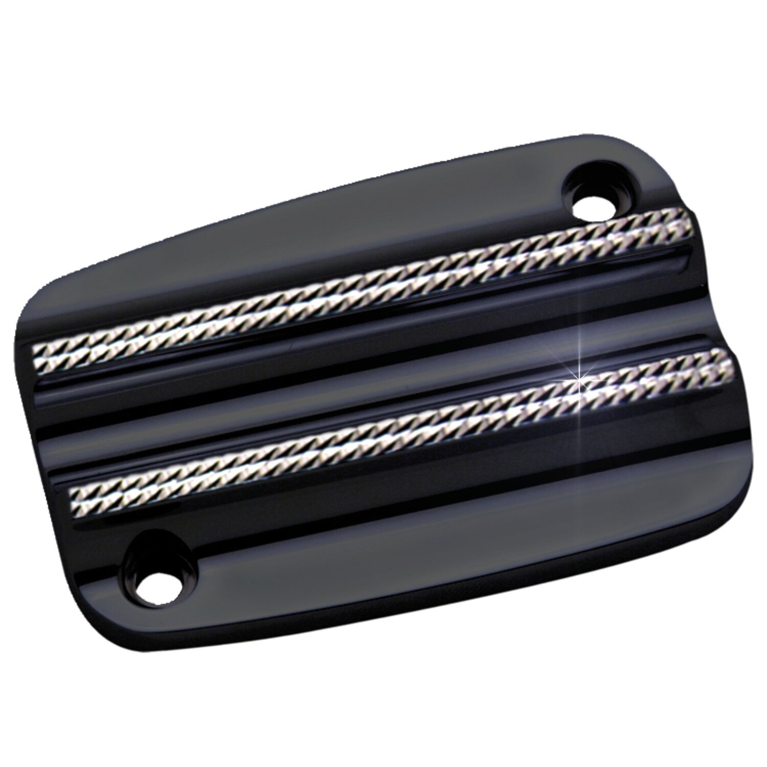Covingtons handlebar master cylinder cover, black diamond, Black Anodized