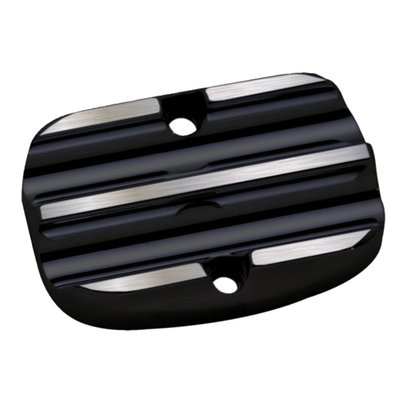 Finned. Black anodized finish.
Rear brake master cylinder cover in CNC machined billet aluminum.