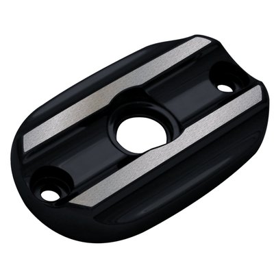 Finned. Black anodized finish. 
Rear brake master cylinder cover in CNC machined billet aluminum.