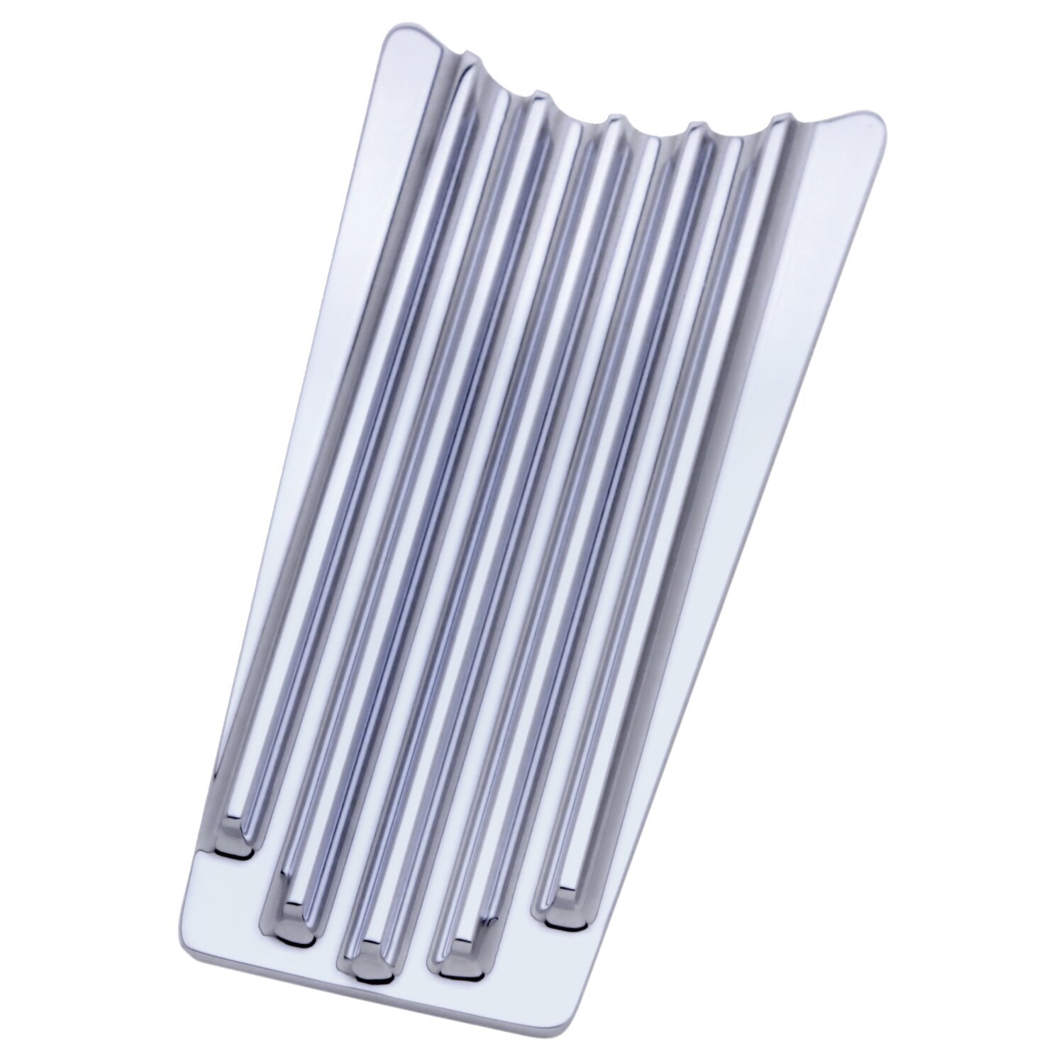 Covingtons, dash panel insert. Finned, Unpainted, Chrome
