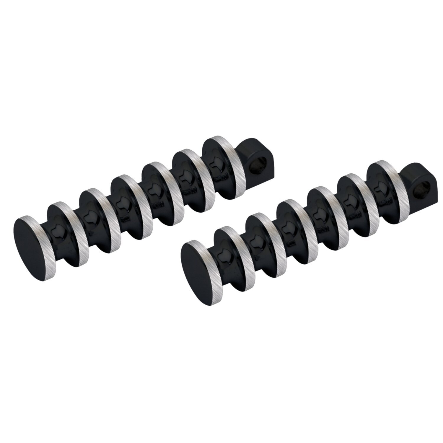 Covingtons, Finned foot pegs, Black, Polished