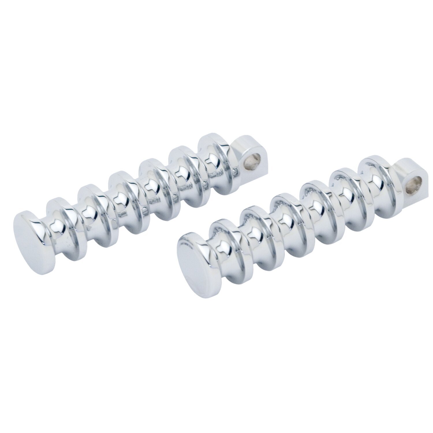 Covingtons, Finned foot pegs, Silver, Chrome