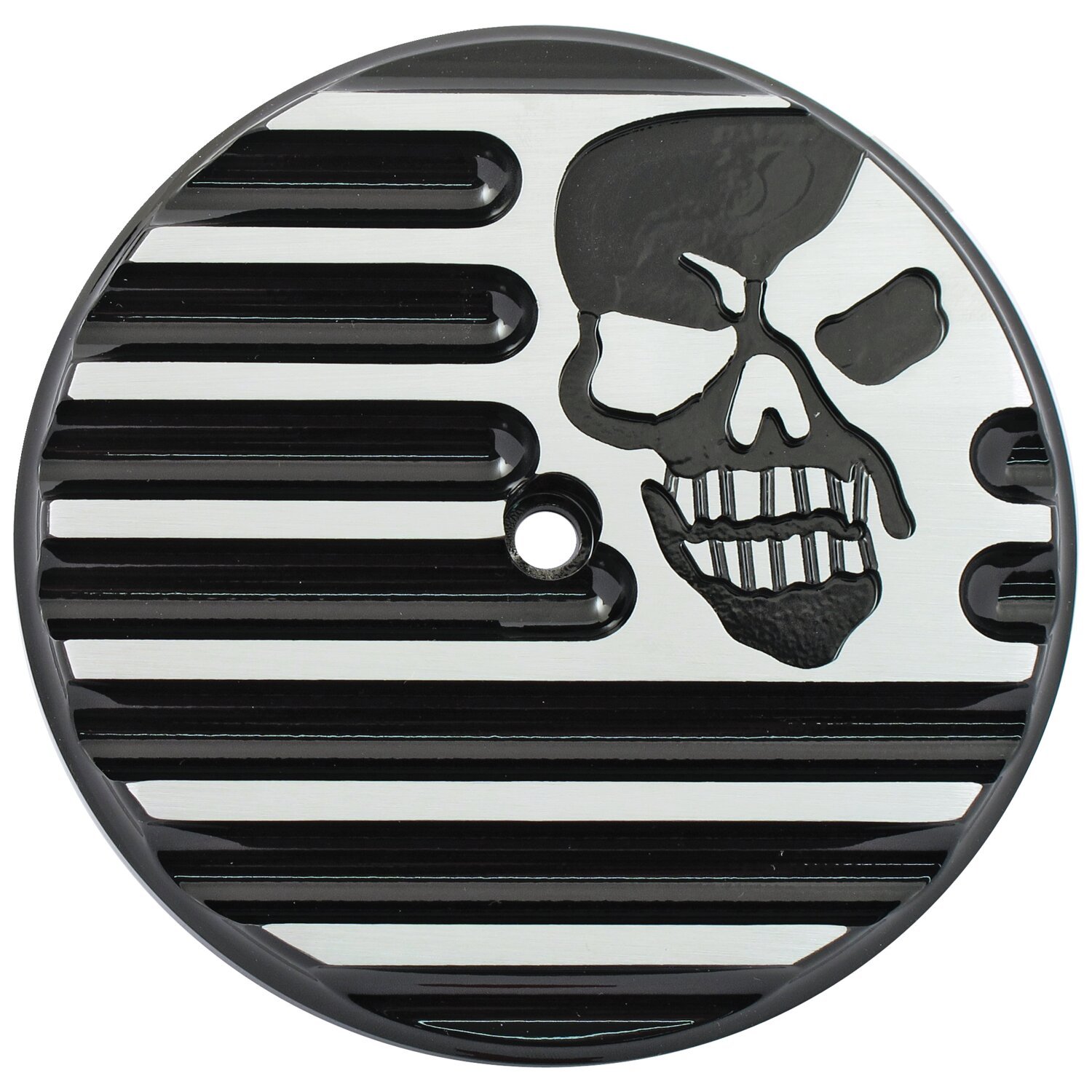 Covingtons, finned air cleaner cover insert, skull Black, Contrast Cut
