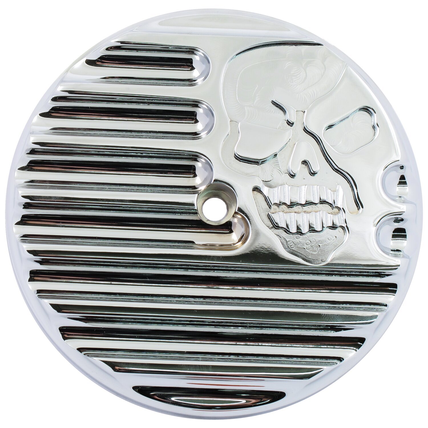 Covingtons, finned air cleaner cover insert, Chrome