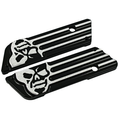 Black anodized with a Diamond Cut machined finish. CNC machined from billet aluminum.