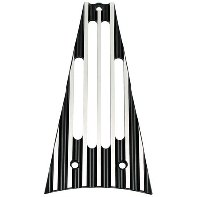 Billet aluminum frame filler insert to fit between the two front down-tubes and above the alternator regulator. Style-lifts the whole bike to another level.