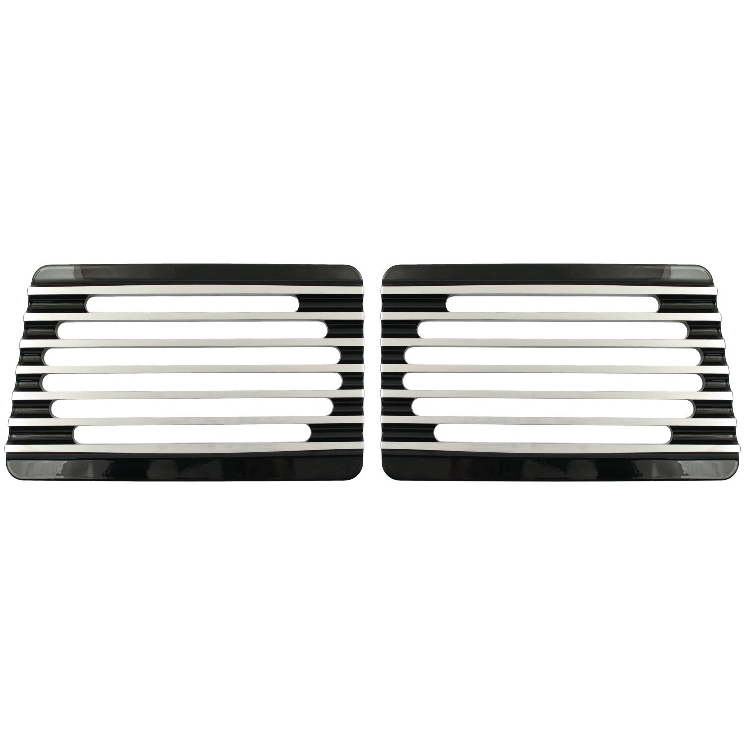 Covingtons, speaker covers for cycle sound saddlebag lids, Black, Polished