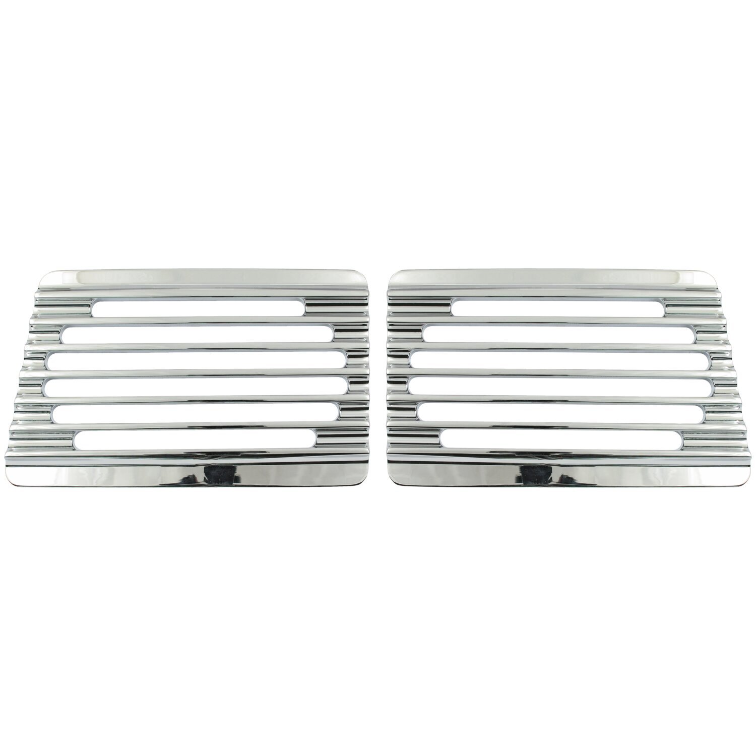 Covingtons, speaker covers for cycle sound saddlebag lids, Chrome